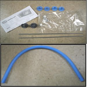 Hardware Pack: Handle. 2 Inside and 2 Outside Handle Fasteners. Small Capnut Tool.  2 Axles. 5 White Capnuts 1/4 in. and Instructions
